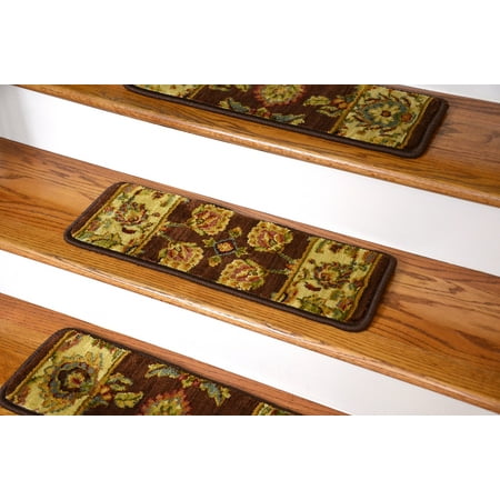 - Dean Premium Super Soft Nylon Carpet Stair Treads/Runner Rugs - Renaissance Brown - Set of 15
