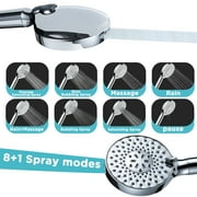 VXV Filtered Shower Head, 9 Modes High Pressure Shower Head with Handheld, with 71 Shower Hose & Adjustable Bracket Filter Shower Head, Remove Chlorine & Hard Water, Chrome