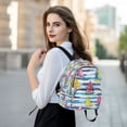 thumbnail image 6 of FORMRS Mini Backpack Purse for Women Travel Daypack Casual Shoulder Bag, Yellow Hand Drawn Sailboats, 6 of 7