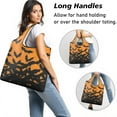 thumbnail image 2 of 5 Pack Foldable Shopping Bag,Halloween Bat Silhouette Pattern Reusable Grocery Bags with Pockets,Large Reusable Tote Bags with Handles Waterproof & Lightweight, 2 of 6