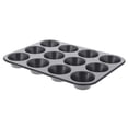 thumbnail image 1 of Molde para magdalenas De Buyer, 12 tazas, antiadherente, acero inoxidable, negro, 1 of 6
