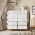thumbnail image 5 of LainTene Fabric Dresser with 12 Drawers Dresser for Bedroom Chests of Drawers Storage Tower for Living Room, White, 5 of 10