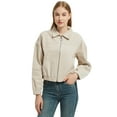 thumbnail image 3 of Women's Long Sleeve Corduroy Short Jacket Outerwear, Beige, Medium, 3 of 5