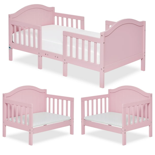 Dream On Me Portland 3 in 1 Convertible Toddler Bed, Pink
