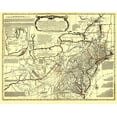 thumbnail image 2 of Evans 32x26 Black Ornate Wood Framed with Double Matting Museum Art Print Titled - Middle British Colonies in America - Evans 1771, 2 of 4