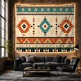 thumbnail image 6 of Diamond Medallions On Teal Terracotta Bands, Calming Boho Style for Boho Decor Lovers, Southwestern Wall Art, Housewarming Gift Tapestry Wall Hanging for Bedroom and Living Room, 6 of 7