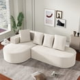 thumbnail image 1 of Noble House Fully Compressed Frameless Modular Sofa,L-Shaped Recliner,White, 1 of 10