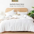 thumbnail image 3 of Waffle Weave Comforter Set 2PCS Twin Size, Soft Breathable Lightweight Warm for All Season, Elegant Aesthetic Home Decor Bedding Set Collection, 1 Comforter with 1 Pillow Sham, White, 3 of 10