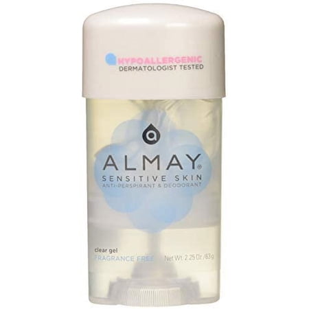 Almay Clear Gel Anti-Perspirant and Deodorant Fragrance Free 2.25-Ounce Stick (Pack of 3)