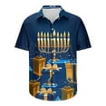 thumbnail image 5 of Bzhegqhd Men's Fashion Casual Hanukkah Printed Shirt Short Sleeve Button Up Short Sleeve Lapel Shirt, 5 of 5