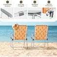 thumbnail image 4 of VibrantEcho Extra Wide Foldable Beach Chair Set of 2, Modern Minimalist Sturdy Steel Frame Supports 265 lbs/120 kg, Lightweight Portable Chair 8.4 lbs only,  (Orange and White), 4 of 14