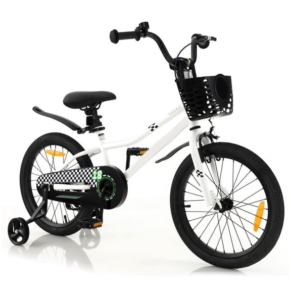 Redsmile Kids Bike 18 Inch with Removable Training Wheels and Adjustable Saddle for Boys Girls Ages 4-8, Youth Bicycle with Handbrake and Carbon Steel Frame, 18 Inch Kids Bike, Blue