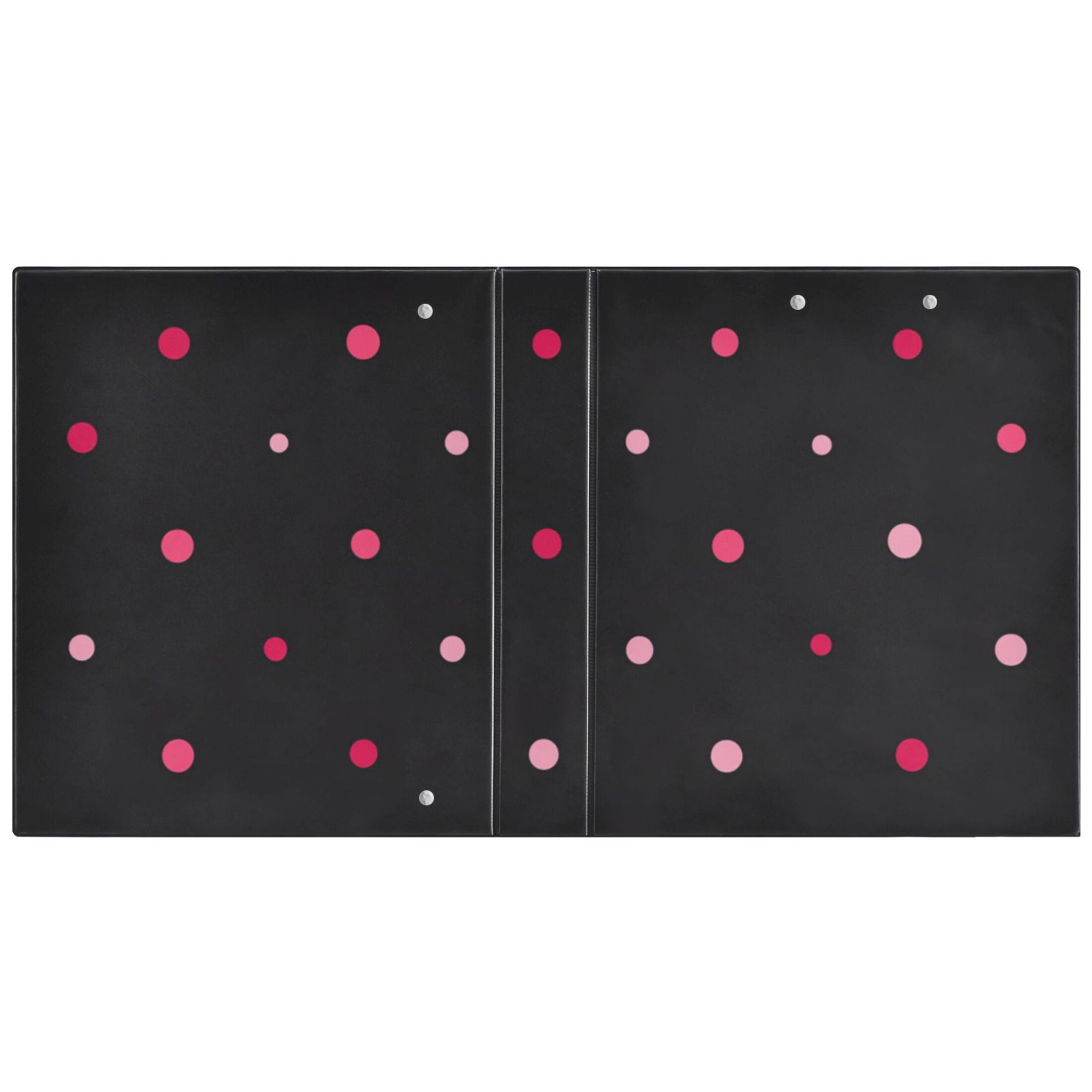 Pink Dots 3 Ring Binders 1.5 inch Hardcover File Folders with Interior Pockets A4 Size Organizer for School Office Hospital