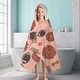 thumbnail image 6 of Pink Football and Drinks Pattern Hooded Bath Towel，60"x35" for Ages 3 To 12 Kids, Quick Dry Lightweight Soft Microfiber Hood Beach Towel Cover Up for Kids, 6 of 7
