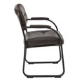 thumbnail image 5 of Deluxe Espresso Faux Leather Visitors Chair with Sled Base, Padded Arms and Heavy Duty Metal Sled Base, 5 of 5