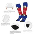 thumbnail image 4 of Women's Knee High Socks Haitian Flag Pattern Thermal Soft Knee Long Socks, 4 of 7