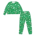 thumbnail image 2 of Tutolipy Christmas Pajama Set Snowflake Printed Sleepwear Cozy Pjs Set Long Sleeve Tops Jogger Pants Pajama Sets, L, 2 of 7