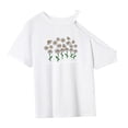thumbnail image 4 of Camiseta para mujer con cuello redondo, camiseta femenina de recuerdo, camisetas de verano para oficina y calle XL, 4 of 7