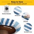 thumbnail image 3 of Elastic Fitted Round Tablecloth, Blue Stripe Waterproof Stretch Table Cover for 45"-54" Tables, Ombre Geometric Farmhouse Vertical Striped Washable Outdoor Tablecloths for Patio, Picnic, Camping, 3 of 9