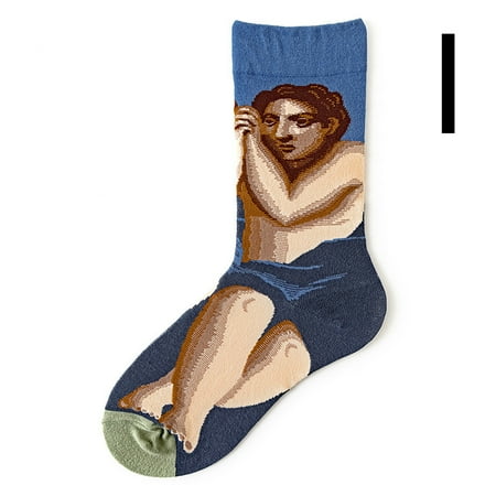 

Homeex Cotton Adult Stockings Mens Retro Trendy Socks I One size