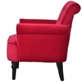 thumbnail image 3 of Accent Chair with Fabric Upholstery and Rolled Design Arms, Red, 3 of 5