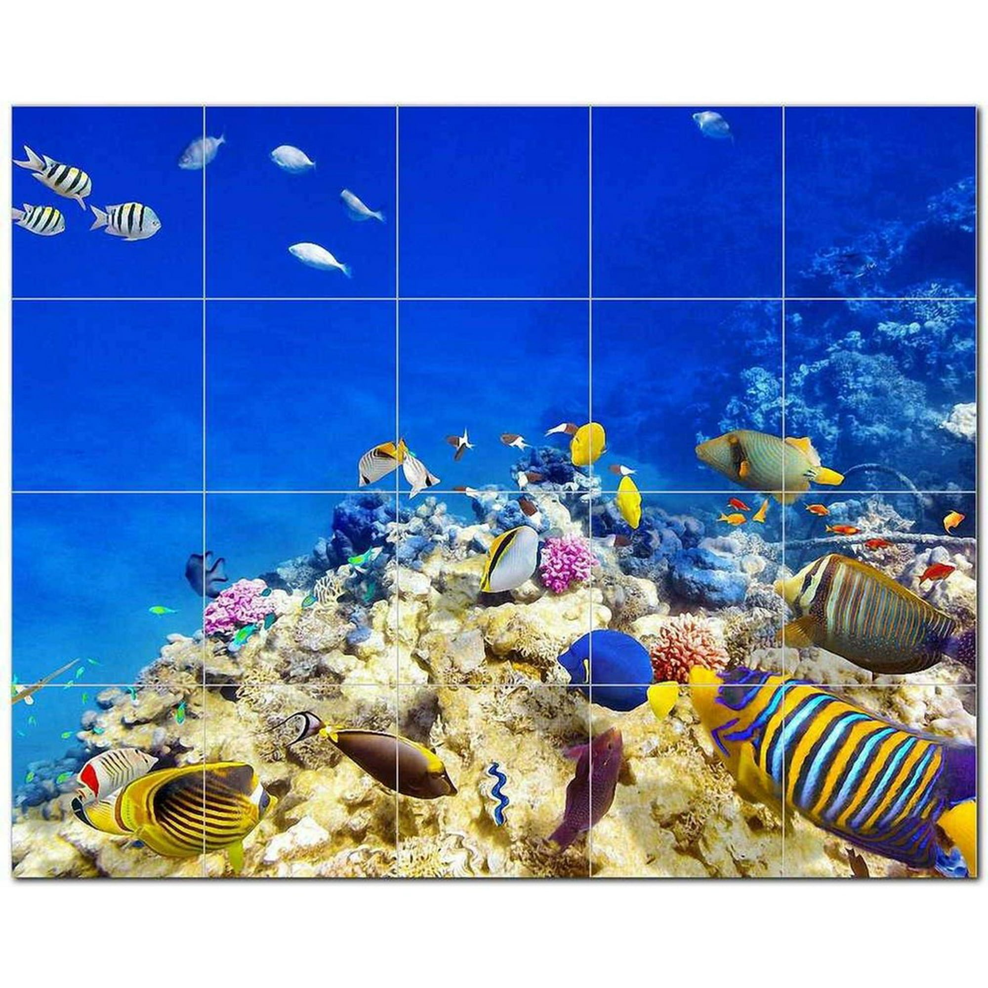Coral Fish Underwater Ceramic Tile Mural Kitchen Backsplash Bathroom Shower, 403 Coral Fish Underwater Ceramic Tile Mural Kitchen Backsplash Bathroom Shower, 403
