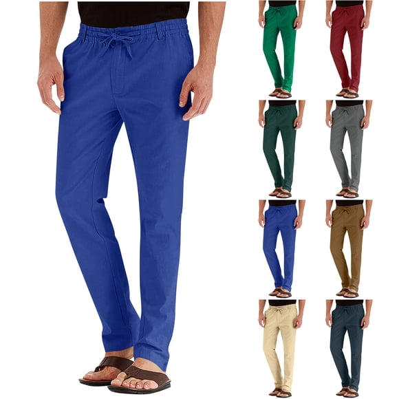 Xcmzpl Men's Slim Fit Stretch Dress Pants Men Casual Business Golf Straight Leg Khaki Trousers Elastic Waist Twill Slacks