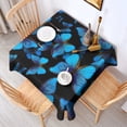 thumbnail image 2 of Black Blue Butterfly Pattern Square Tablecloth,Waterproof Square Table Cover,Wipeable Spillproof Washable Table Cover for Home Kitchen Party Decor 42"X42"(107x107cm), 2 of 6
