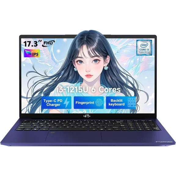 17.3" IPS FHD-Laptop, Intel 6 Cores I3-1215U 32GB RAM 1TB SSD (Beat R5 7520U, Up to 4.4GHz) Student-Computer with 65W Type C Backlit Keyboard Fingerprint, for Home and Business