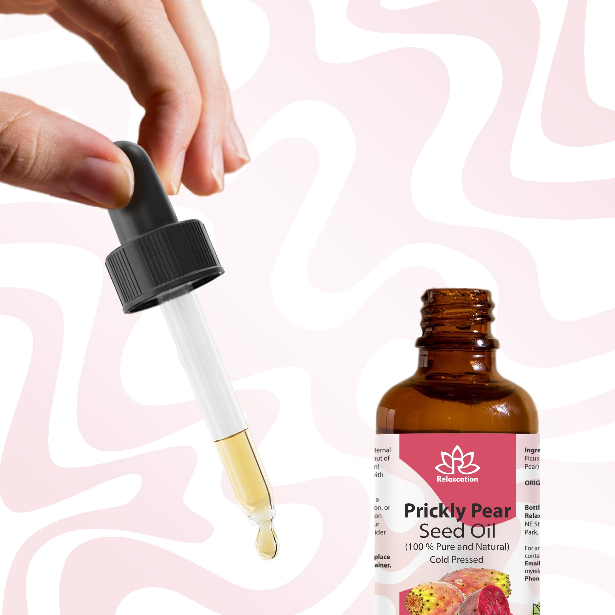 Prickly Pear Seed Oil (Barbary Fig / Nopal) – 100% Pure Cold-Pressed Lightweight Face & Hair Oil by Relaxcation | 0.5–4 fl oz