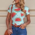 thumbnail image 4 of Goofa Watermelon Printed Women Rash Guard Short Sleeve,Tummy control Swimsuit Surfing Swimsuit Bathing Suit One Piece Swimsuit UPF 50-XX-Large, 4 of 9