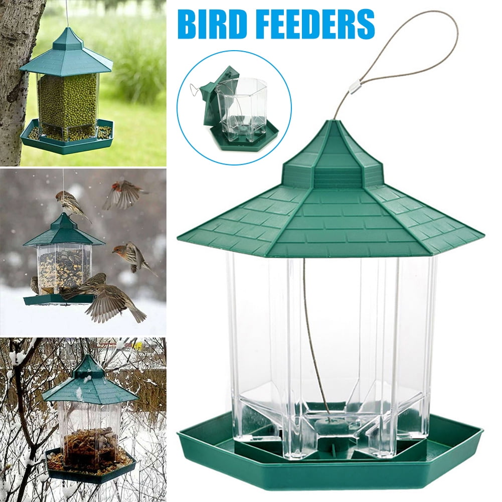 Easy To Fill Waterproof Gazebo Hanging Wild Bird Feeder Villa Outdoor Feeding