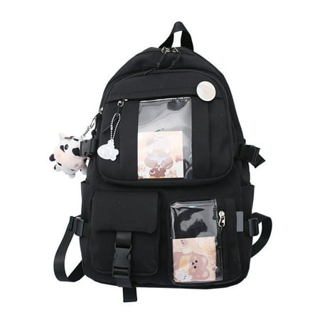 

VATENIC Backpack School Bags with Cute Pin Accessories Plush Pendant Lightweight Travel Daypack Super-Capacity Waterproof School Bag for School Middle Student Teens Girls Book Bags