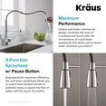 thumbnail image 5 of KRAUS Commercial Style Kitchen Faucet with Spring Spout and 3-Function Pull-Down Sprayer, Stainless Steel Finish, 5 of 9
