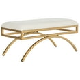 thumbnail image 2 of SAFAVIEH Moon Arc Modern Glam Solid Bench, Light Beige/Gold, 2 of 6