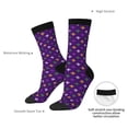 thumbnail image 4 of Logiee Purple Mardi Gras Print Adult Socks for Men & Women,Calf Socks, Ankle Socks,Boots Socks,Breathable Casual Sock,Unisex Crew Socks, 4 of 6