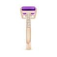thumbnail image 3 of ANGARA Natural Octagonal 2.9 ct Amethyst Cocktail Ring with Diamonds in 14K Rose Gold for Women (Size-10x8mm) | February Birthstone, Anniversary, Jewelry Gift for Women | Natural Amethyst Ring, 3 of 8
