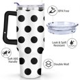 thumbnail image 3 of 40oz Classic Dot Aesthetic Design Stainless Steel Flip Straw Tumbler Spill Proof Travel Cup Double Wall Vacuum Insulated Coffee Mug with Top Handle, 3 of 6
