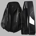 thumbnail image 6 of Mens Sweatsuit 2 Piece Sets Zip Up Hoodie and Wide Leg Sweatpants Baggy Track Suits Athletic Sweat Set Commuting Mountaineering, 6 of 9
