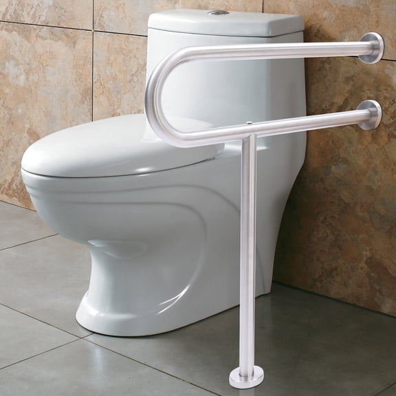 Modern Silver Toilet Safety Bar Toilet Assist Grab Bar Stainless Toilet Safety Rail for Private Bathrooms