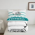 thumbnail image 5 of American Football Comforter Full Size,Football Bedding Sets ,White Blue Orange Sports Comforter Sets,Football City Team Duvet Insert with 2 Pillowcases(Miami), 5 of 7