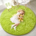 thumbnail image 4 of KIXINWA Green Round Rug for Girls Bedroom, Fluffy Circle Rug for Kids Room, 4x4 Feet Fuzzy Circular Rug, Soft Plush Area Rug for Bedroom, Non Slip Shaggy Living Room Rug, 4 of 6
