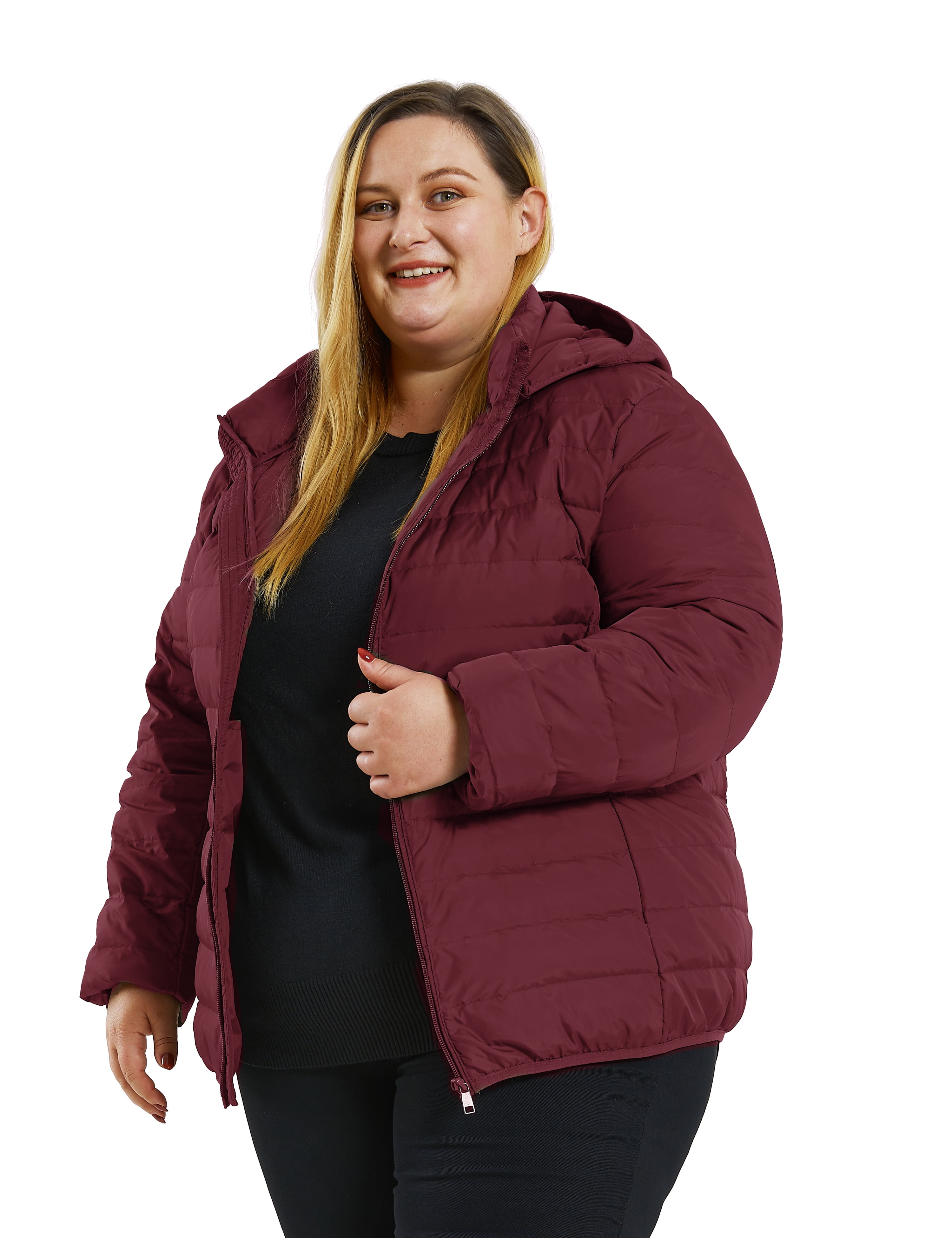 womens plus size packable jacket