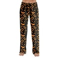 thumbnail image 7 of Women Halloween Pajama Pants Fashion Halloween Printed Sleepwear Pant Casual Plus Size Sleep Pant, 7 of 7