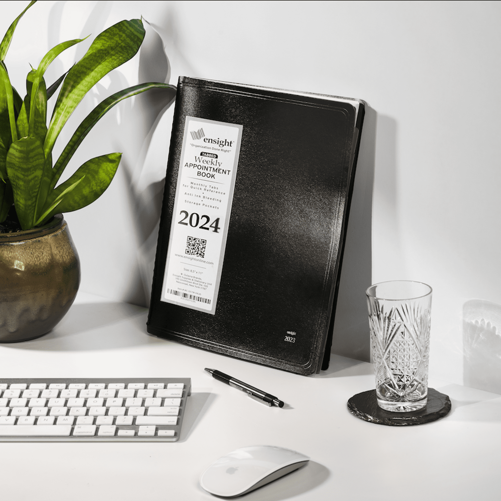 Ensight Appointment Books & Planner-Jan 2024 to Jan 2025 Monthly-Tabs, Daily, Weekly & Monthly-Business & Personal-Black