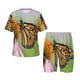 thumbnail image 1 of Fotbe A monarch butterfly Pijama Estampada de 2 Piezas para Niños – Ropa de Dormir de Manga Corta Cómoda para Niños y Niñas, Camiseta y Shorts de Algodón-Small, 1 of 6