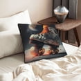 thumbnail image 6 of Velvet Decorative Throw Pillow Covers Set of 2, Soft Square Cushion Cover with Invisible Zipper Moon Rollerblades Printing, 18"x18", 6 of 7