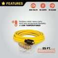 thumbnail image 2 of Champion Power Equipment 48036 25-Foot 30-Amp 125/250-Volt Fan-Style Generator Extension Cord (L14-30P to Four 5-20R), 2 of 5