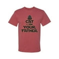 thumbnail image 3 of Cat I Am Your Father Cat Lover Men's Graphic T-Shirt, Vintage Heather Red, XX-Large, 3 of 5