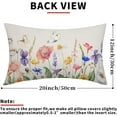 thumbnail image 4 of Colorful Watercolor Floral Pillow Covers 12x20 Spring Flower Print Decorative Throw Pillows Outdoor Farmhouse Seasonal Linen Pillowcase Lumbar Cushion Case Decor for Home Sofa Couch Bed Set of 2, 4 of 6